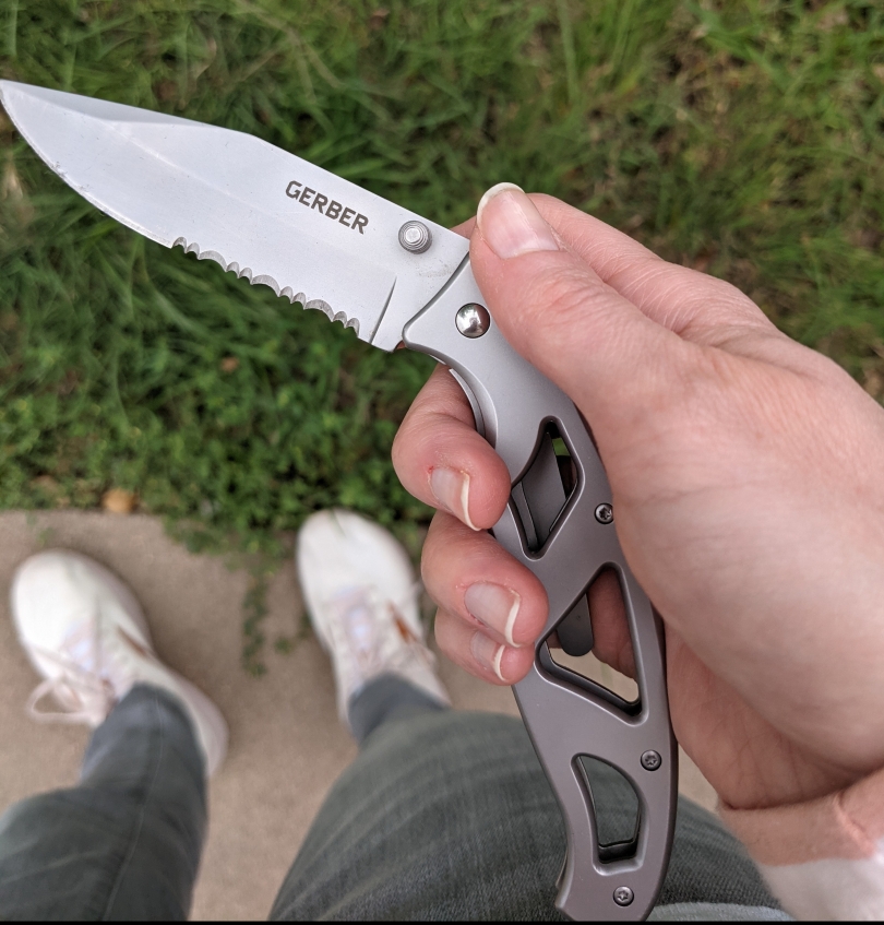 silver Gerber knife